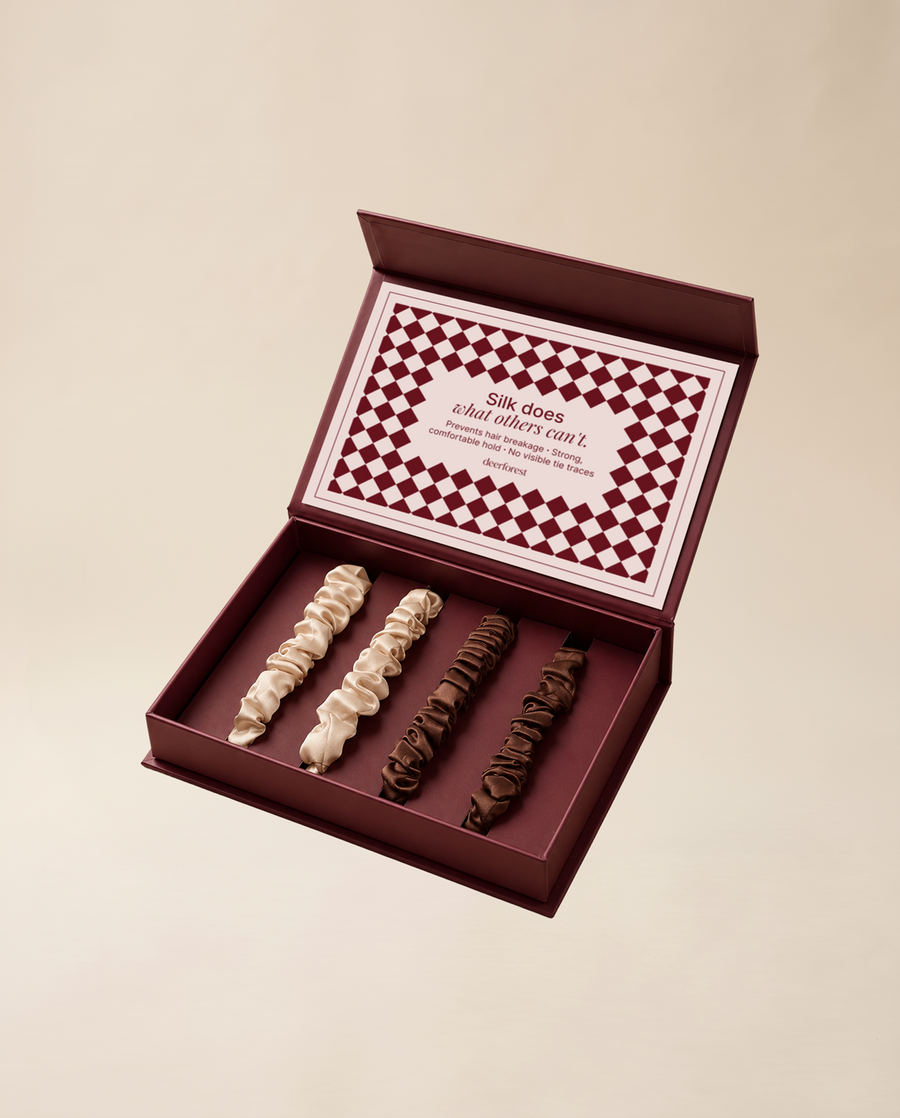 Mini hedvábné gumičky do vlasů (4 ks) – Mini naturel
